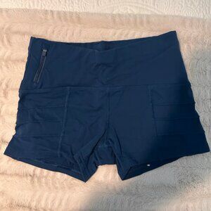 Oiselle Blue portman shorts size 4